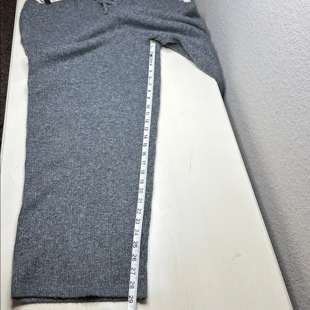 DKNY Women's Cashmere Blend Sweater Knit Pants High Rise Heather Grey Size Large